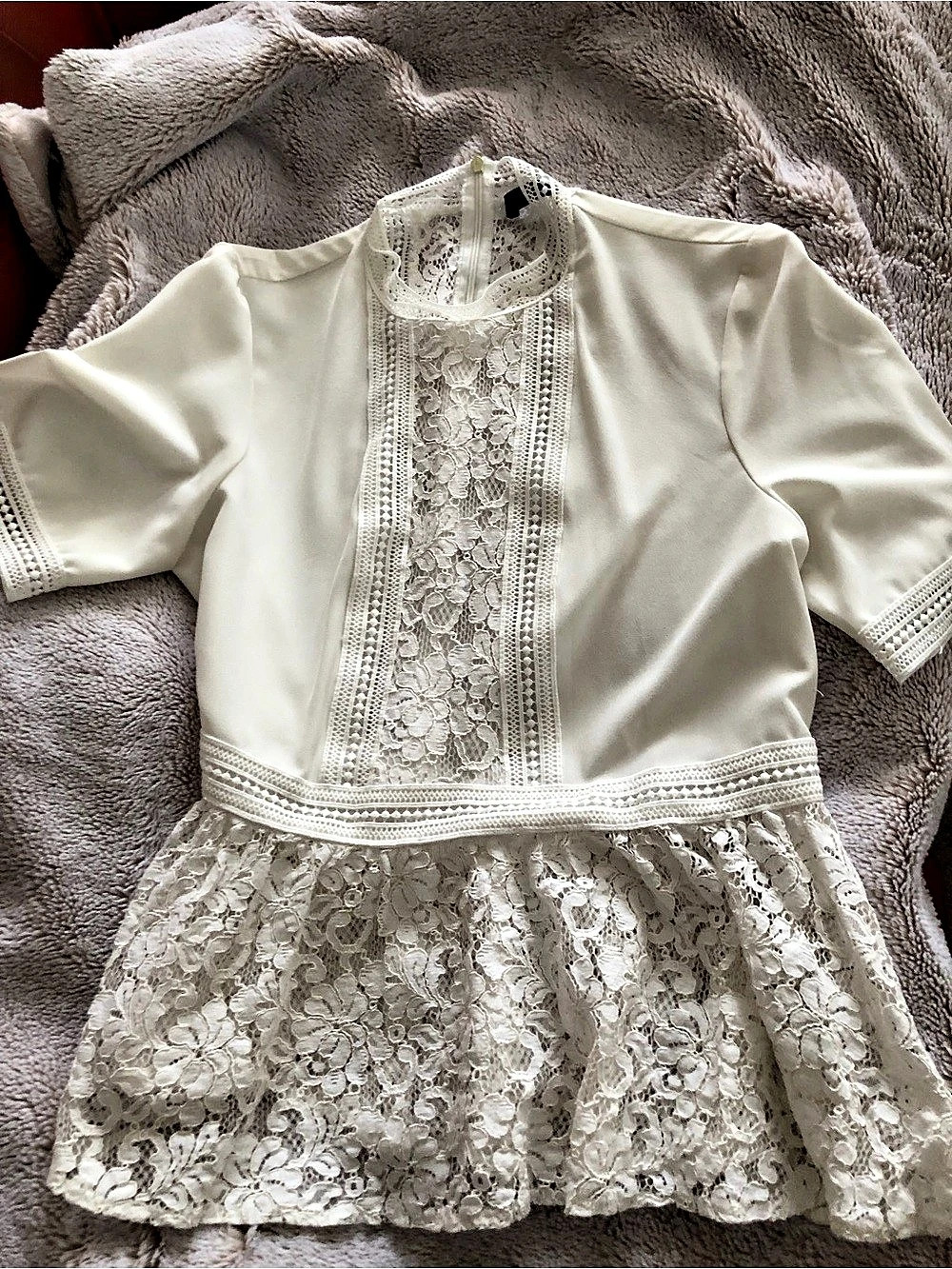 Zara Peplum  Floral Lace Blouse.